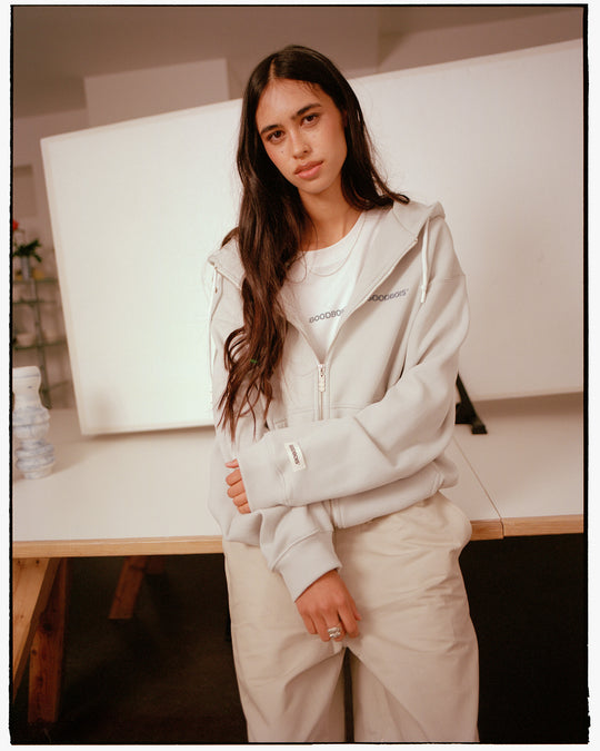 MARIA COMMUNITY ZIP HOODY LIGHT GREY