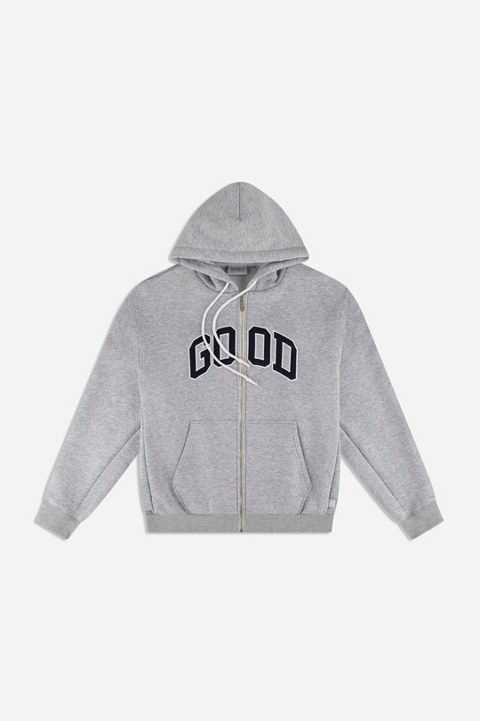 ALUMNI ZIP HOODY HEATHER GREY