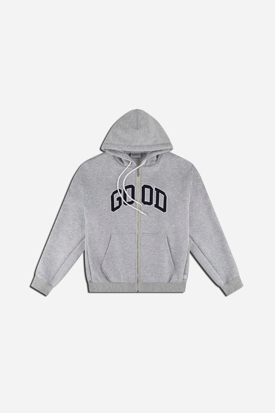 ALUMNI ZIP HOODY HEATHER GREY