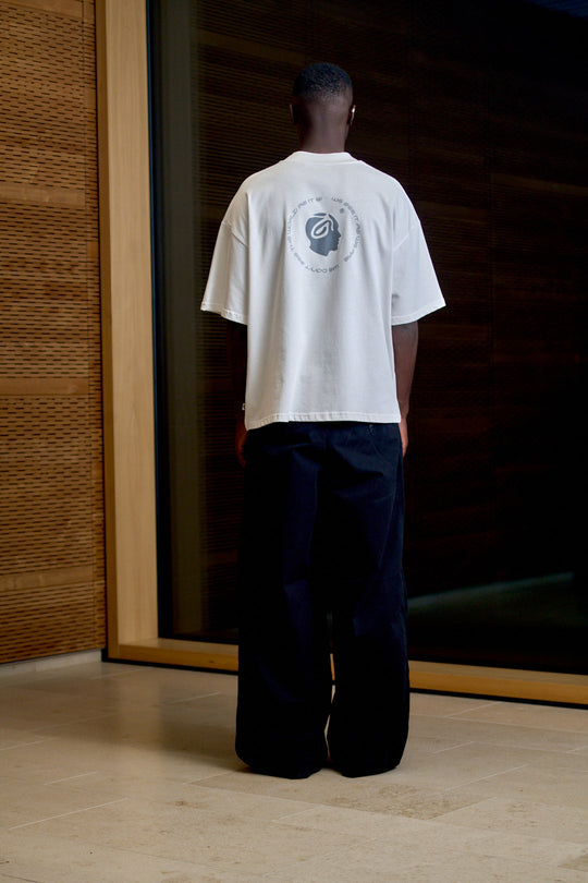 WORLD OVERSIZE MOCKNECK T-SHIRT WHITE