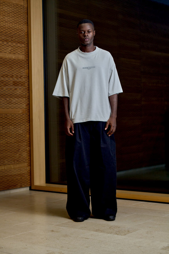 CRISIS OVERSIZE MOCKNECK T-SHIRT GREY