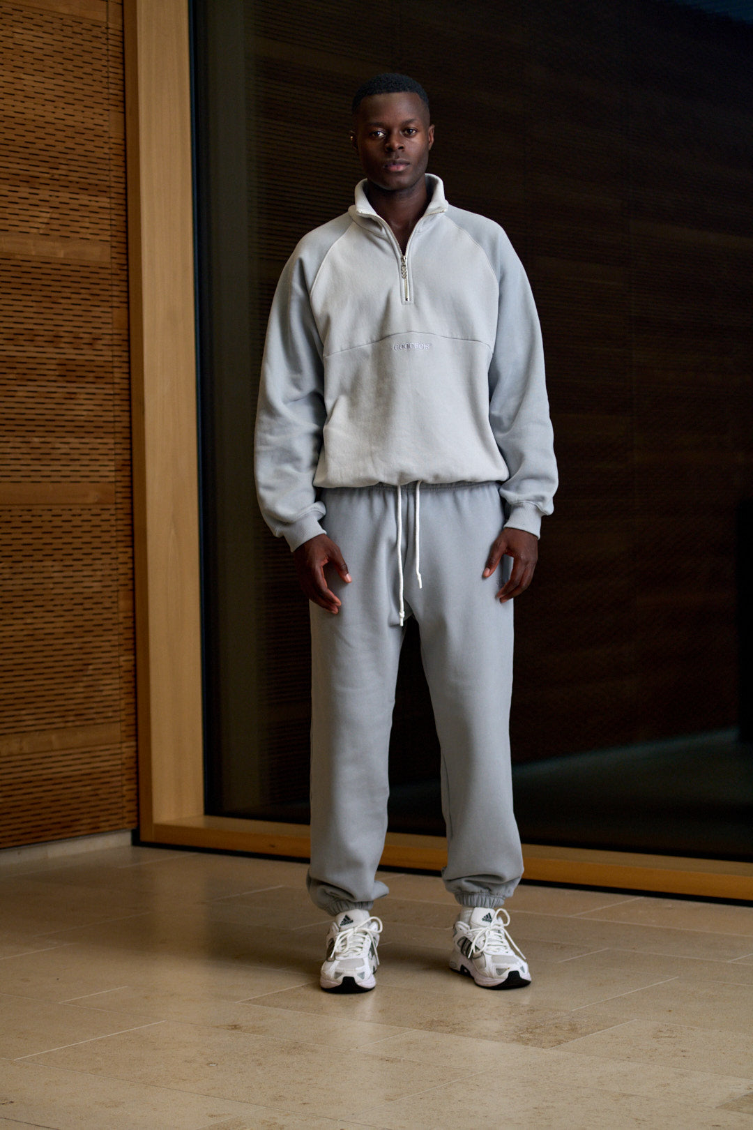 OG CORE BLOCK HALFZIP GREY