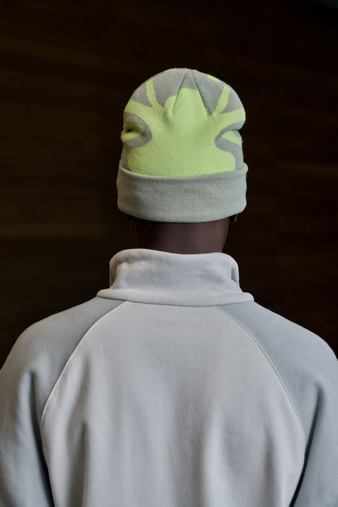 CODE KNIT BEANIE GREY/GREEN