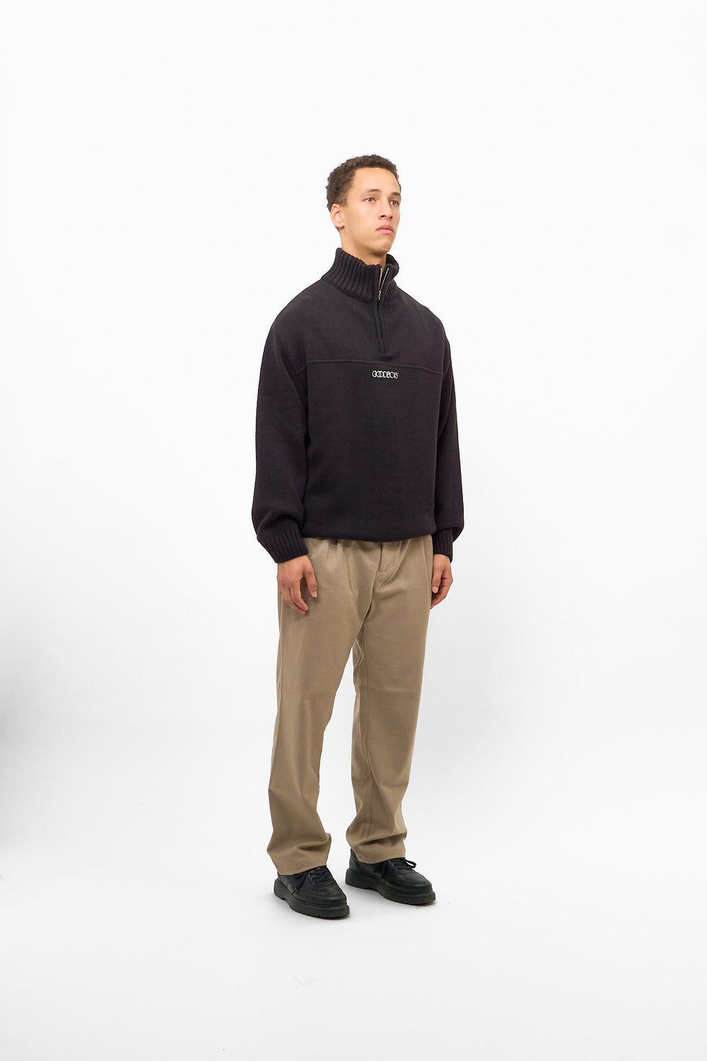 OG CORE KNIT HALFZIP BLACK