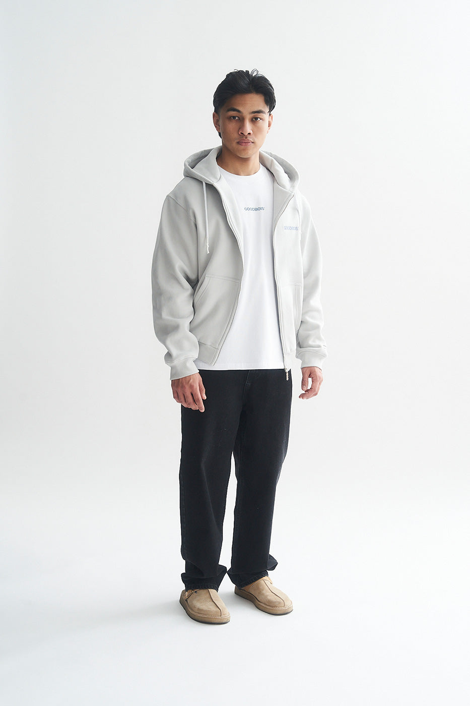 MARIA COMMUNITY ZIP HOODY LIGHT GREY