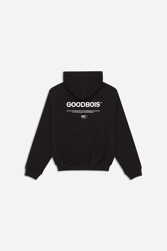 NOSTALGIA ZIP HOODY BLACK