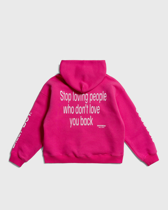 NO LOVE HOODY PINK