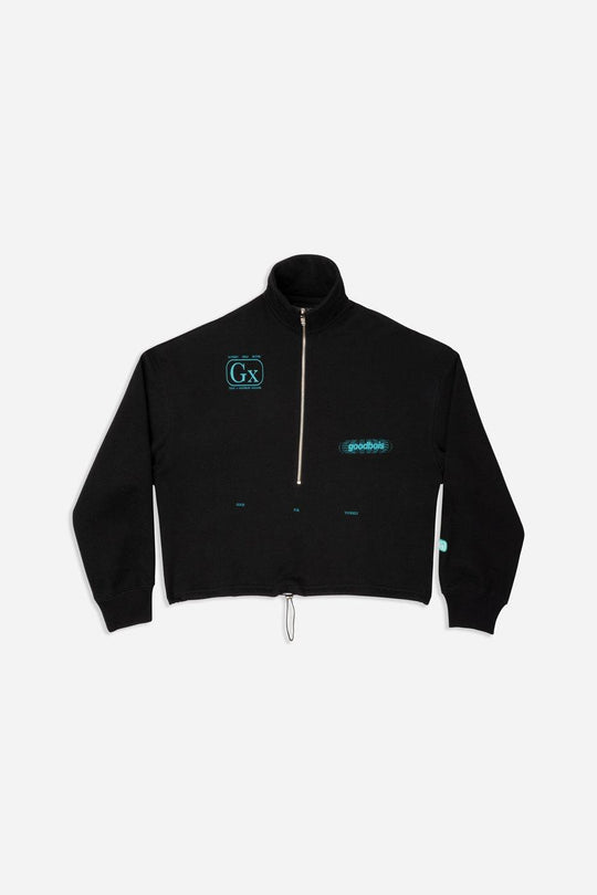 PILLS CROP HALFZIP BLK