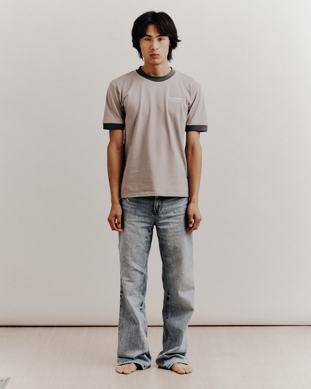BOYFRIEND FITTED T-SHIRT GREY