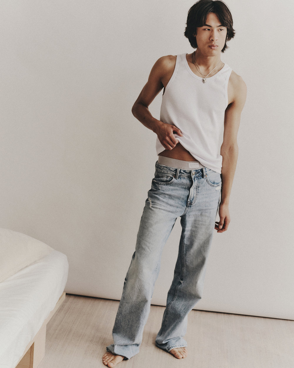 BOYFRIEND TYPE TRUNKS WHITE