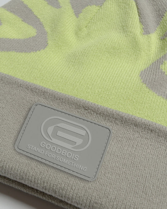 CODE KNIT BEANIE GREY/GREEN
