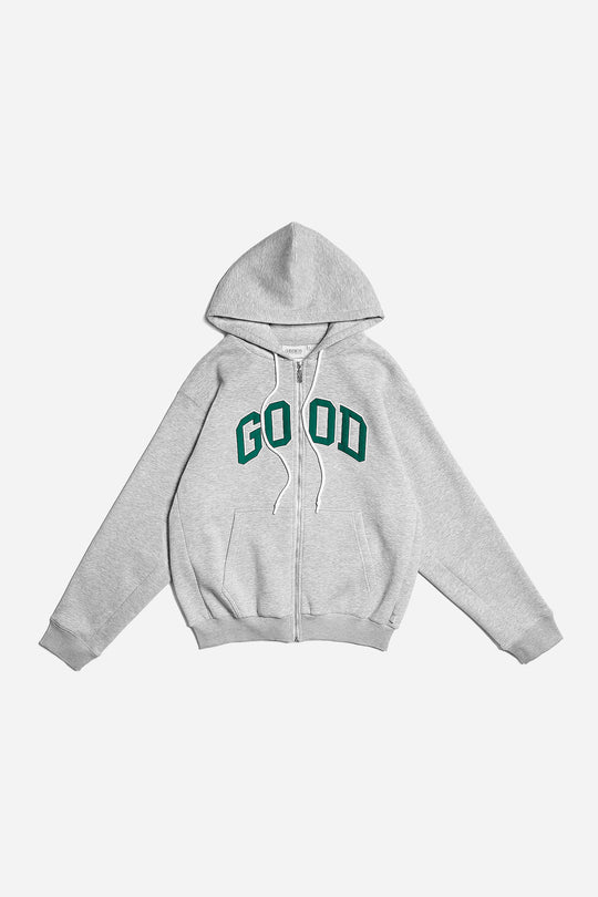 ALUMNI ZIP HOODY GREY/GREEN