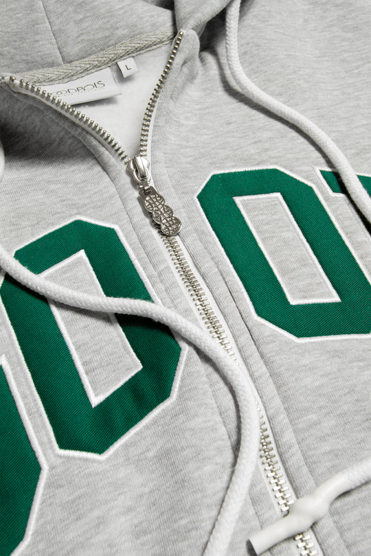 ALUMNI ZIP HOODY GREY/GREEN