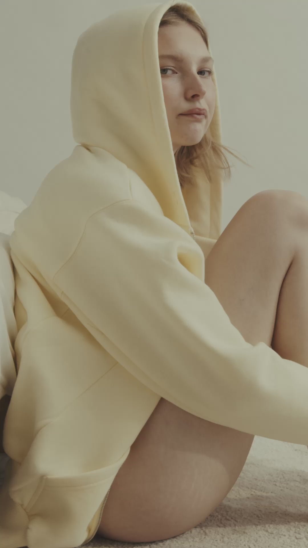 BOYFRIEND ZIP HOODY YELLOW