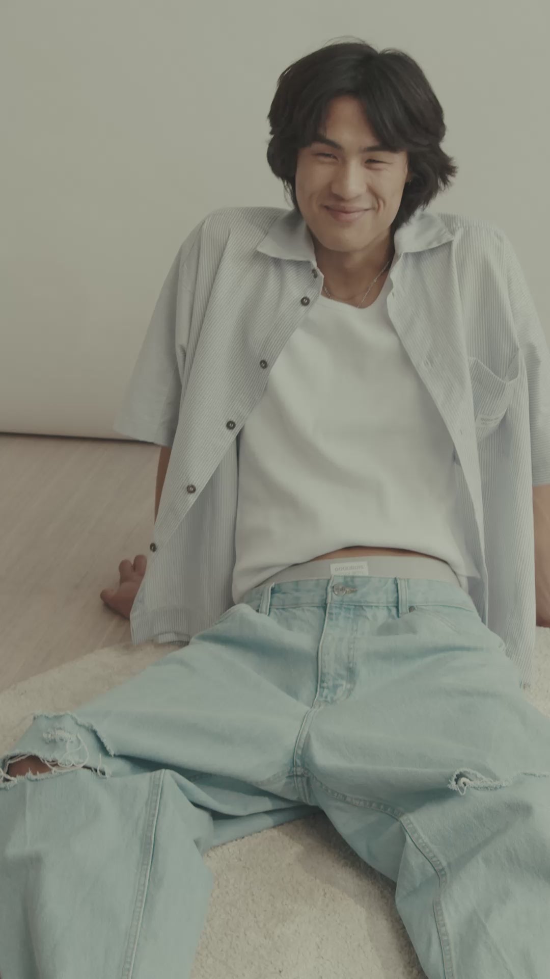 RIZZ BUTTON SHIRT GREY