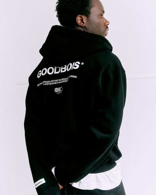 NOSTALGIA ZIP HOODY BLACK