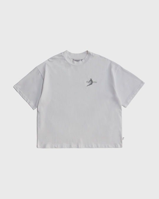 WORLD OVERSIZE MOCKNECK T-SHIRT WHITE