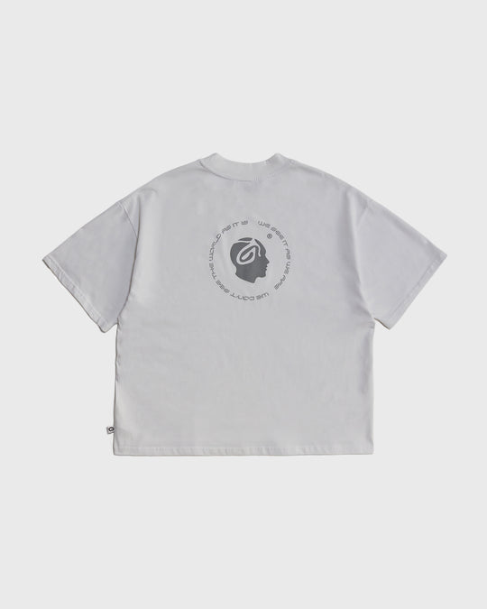 WORLD OVERSIZE MOCKNECK T-SHIRT WHITE