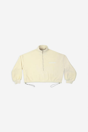 OFF FLEECE CROP HALFZIP BGE